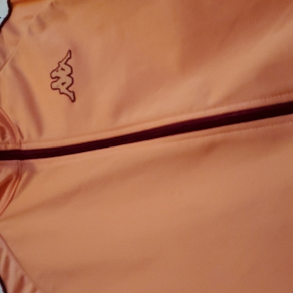 💥MOVING SALE💥 Worn once Peach Kappa Track jacket with burgundy trim - Picture 4 of 5